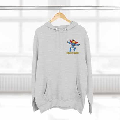 Fleece Hoodie - King Philoso Fun Courageous Robot Character Design